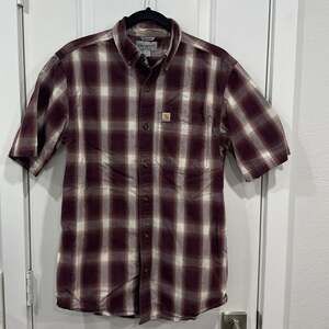 Carhartt Relaxed Fit Short Sleeve Button Down Plaid Shirt